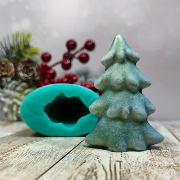 Stampo in silicone Albero di Natale 3D, abete per creazioni in resina e fimo