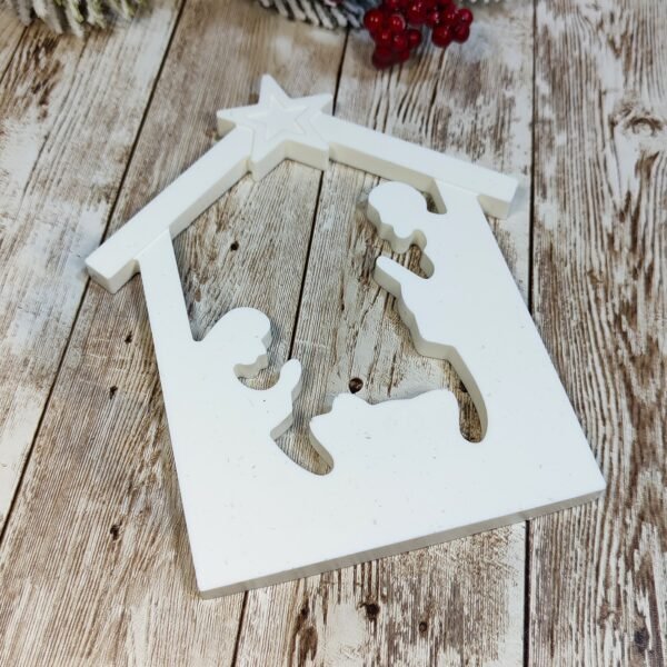 Stampo Presepe 13x16cm in silicone per creazioni in resina, gesso, paste polimeriche, sapone e cera - immagine 3