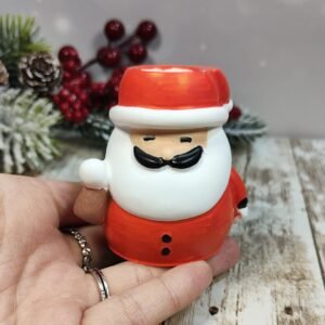 Stampo Babbo Natale Portacandele o Portapenne in silicone 7x7x4cm per creazioni in resina, gesso, sapone, cera e paste polimeriche