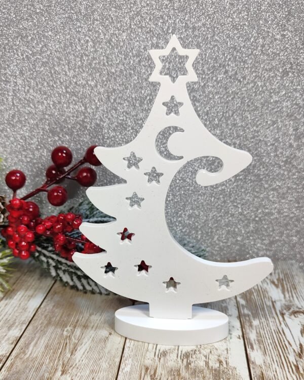 Stampo Albero di Natale stand per pallina in silicone 11x15cm per creazioni in resina, gesso, sapone, cera e paste polimeriche - immagine 2