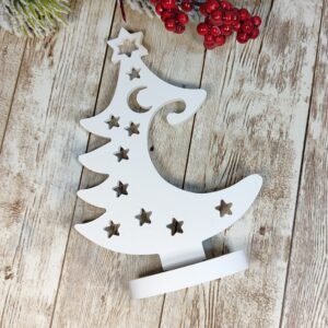 Stampo Albero di Natale stand per pallina in silicone 11x15cm per creazioni in resina, gesso, sapone, cera e paste polimeriche