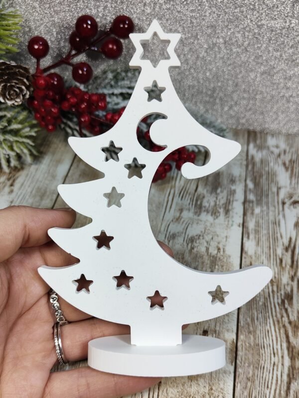 Stampo Albero di Natale stand per pallina in silicone 11x15cm per creazioni in resina, gesso, sapone, cera e paste polimeriche - immagine 4