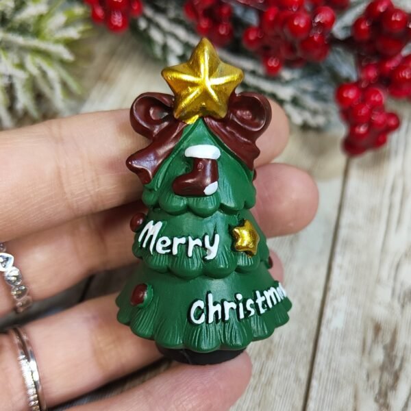 Stampo Albero di Natale 3D in silicone 4x6cm per creazioni in resina, gesso, paste polimeriche, sapone e cera - immagine 4