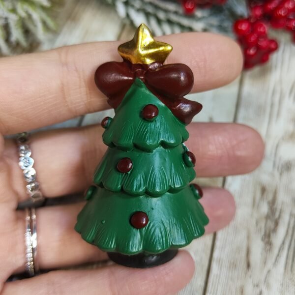 Stampo Albero di Natale 3D in silicone 4x6cm per creazioni in resina, gesso, paste polimeriche, sapone e cera - immagine 5
