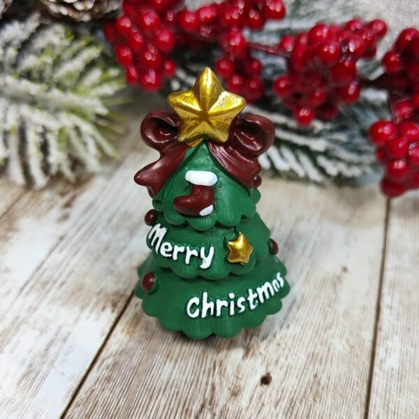 Stampo Albero di Natale 3D in silicone 4x6cm per creazioni in resina, gesso, paste polimeriche, sapone e cera - immagine 6