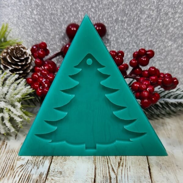 Stampo Albero di Natale 7cm in silicone per creazioni in resina, gesso, sapone, cera e paste polimeriche - immagine 3