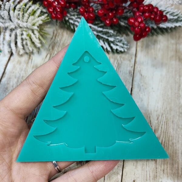 Stampo Albero di Natale 7cm in silicone per creazioni in resina, gesso, sapone, cera e paste polimeriche - immagine 4