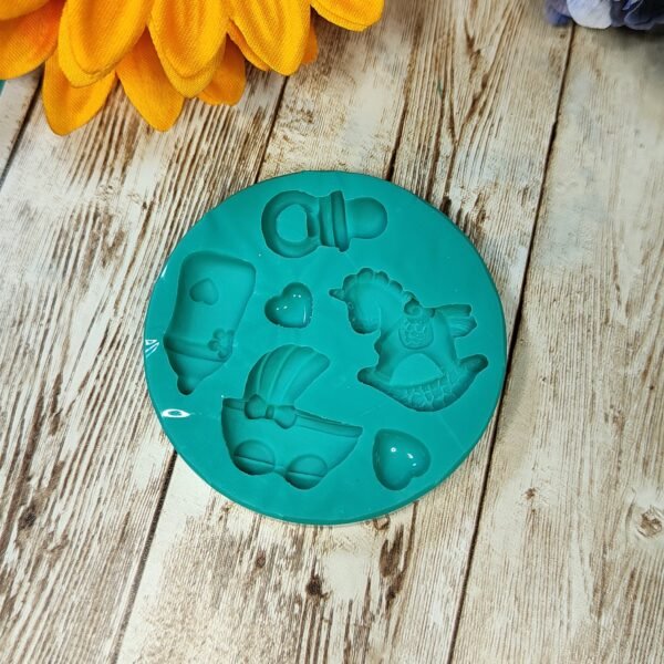 Stampo Nascita bebè 4pz 3CM in silicone per creazioni in resina, gesso, paste polimeriche, sapone e cera - immagine 5