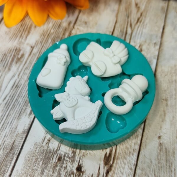 Stampo Nascita bebè 4pz 3CM in silicone per creazioni in resina, gesso, paste polimeriche, sapone e cera - immagine 8