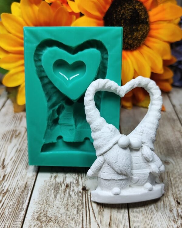 Stampo in silicone Coppia di Gnomi innamorati per creazioni in resina e gesso