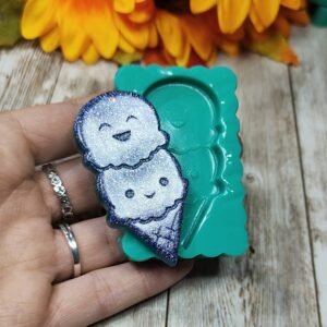 Stampo in silicone Cono gelato Kawaii più gusti per creazioni in resina e fimo
