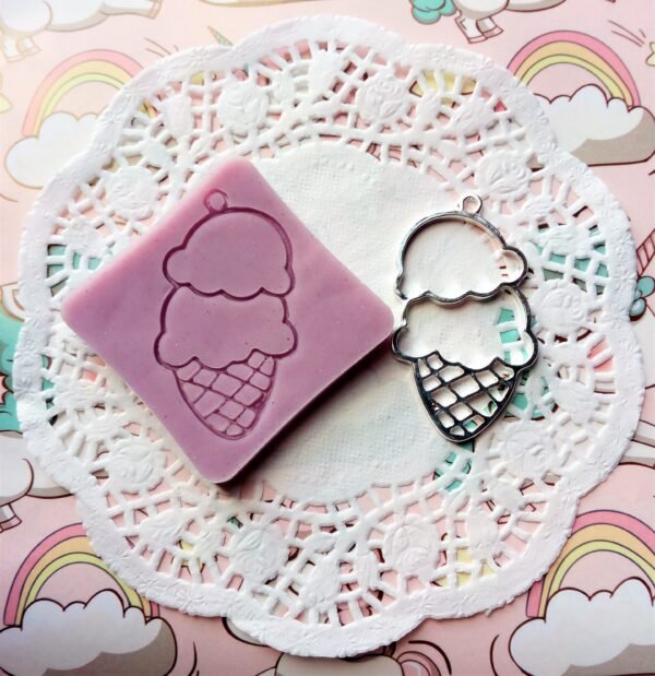 Stampo in silicone Gelato doppio gusto open bezel per creazioni in resina e resina uv, fimo - immagine 2