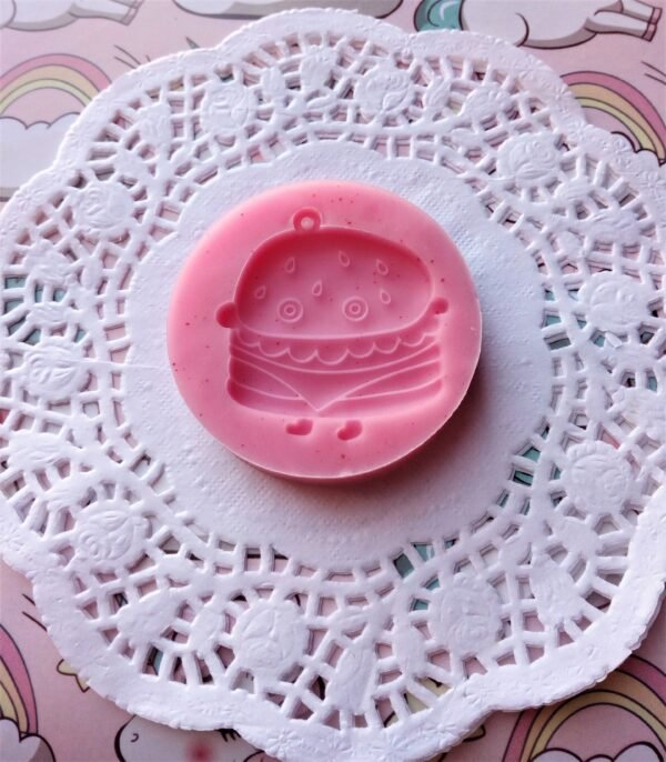 Stampo in silicone Hamburger Panino Kawaii per creazioni in resina e fimo - immagine 2