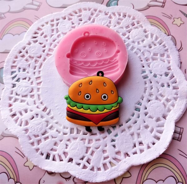 Stampo in silicone Hamburger Panino Kawaii per creazioni in resina e fimo