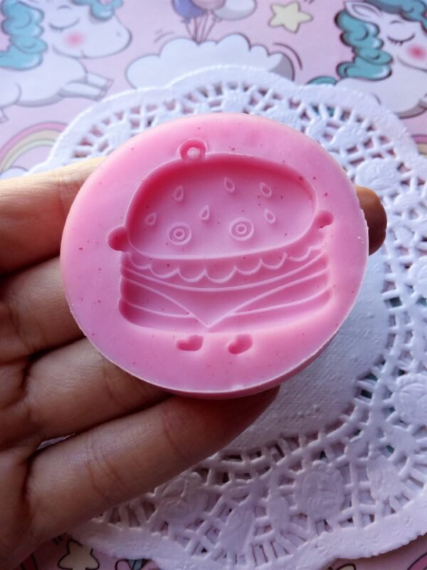 Stampo in silicone Hamburger Panino Kawaii per creazioni in resina e fimo - immagine 5