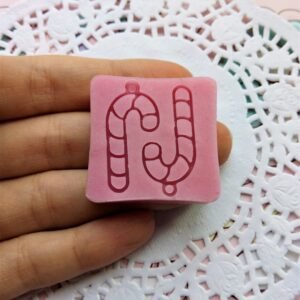 Stampo in silicone open bezel bastoncino di zucchero natalizio per creazioni in resina uv, resina epossidica e fimo