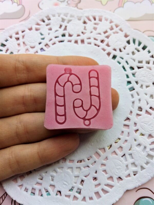 Stampo in silicone open bezel bastoncino di zucchero natalizio per creazioni in resina uv, resina epossidica e fimo