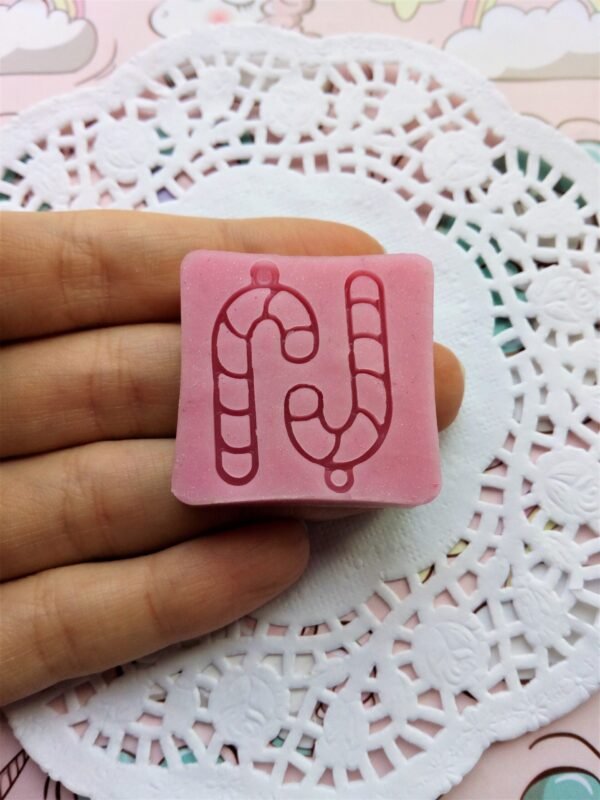 Stampo in silicone open bezel bastoncino di zucchero natalizio per creazioni in resina uv, resina epossidica e fimo