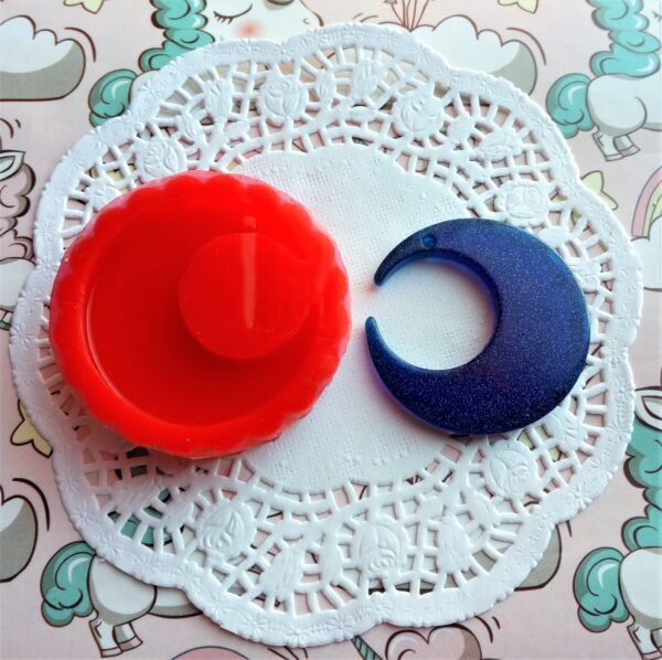 Stampo in silicone "Luna piatta" lucida per creazioni in fimo, resina, gesso, sapone - immagine 3