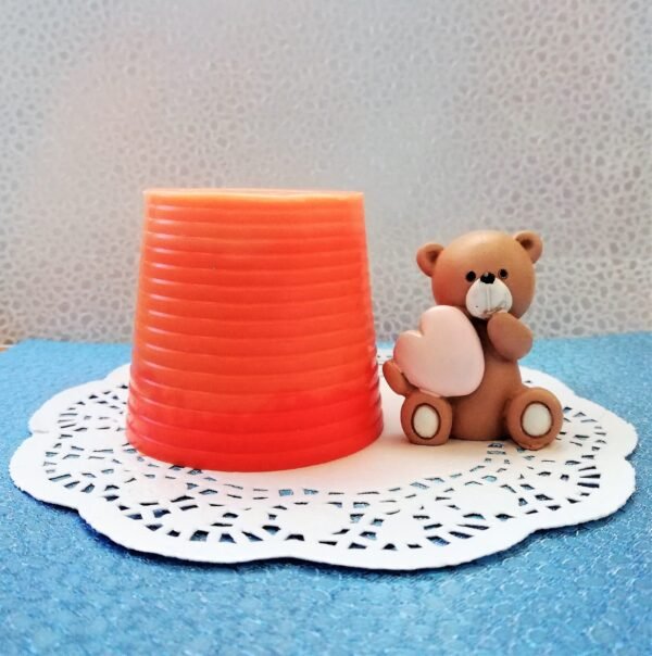Stampo in silicone Orsetto 3D con cuoricino, per creazioni in resina, fimo, sapone e gesso