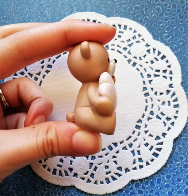 Stampo in silicone Orsetto 3D con cuoricino, per creazioni in resina, fimo, sapone e gesso - immagine 5