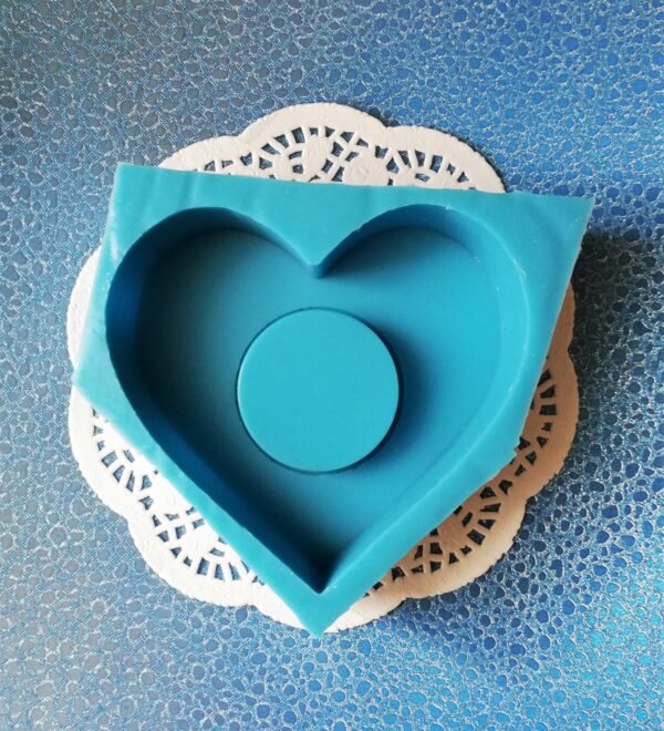 Stampo in silicone Portacandele cuore grande per creazioni in resina, fimo e gesso