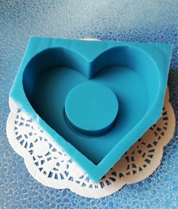 Stampo in silicone Portacandele cuore grande per creazioni in resina, fimo e gesso - immagine 3