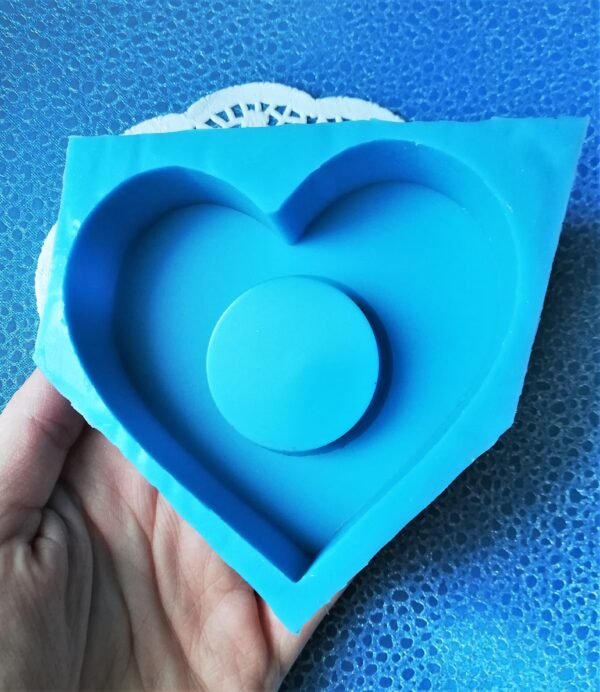 Stampo in silicone Portacandele cuore grande per creazioni in resina, fimo e gesso - immagine 7