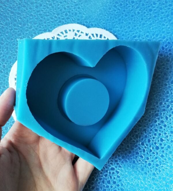 Stampo in silicone Portacandele cuore grande per creazioni in resina, fimo e gesso - immagine 9