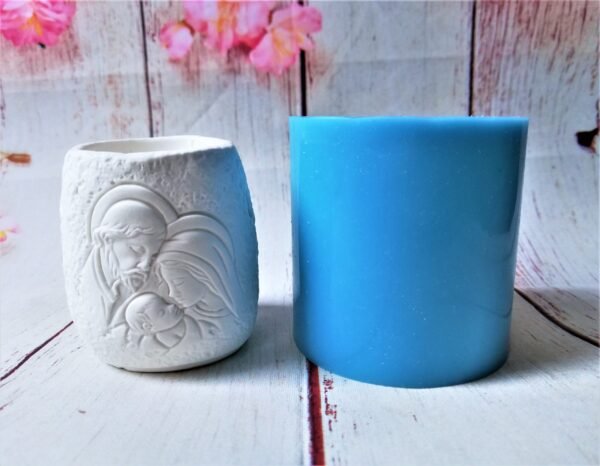 Stampo in silicone Portacandele Natalizio con Natività per creazioni in resina e gesso