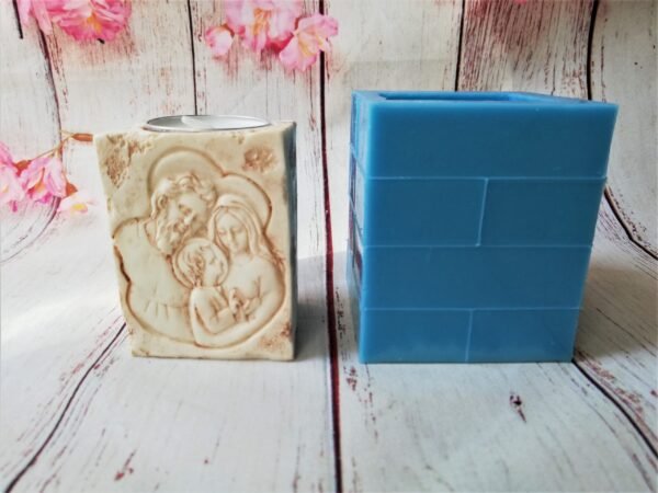 Stampo in silicone Portacandele natività natale per creazioni in resina, gesso e fimo