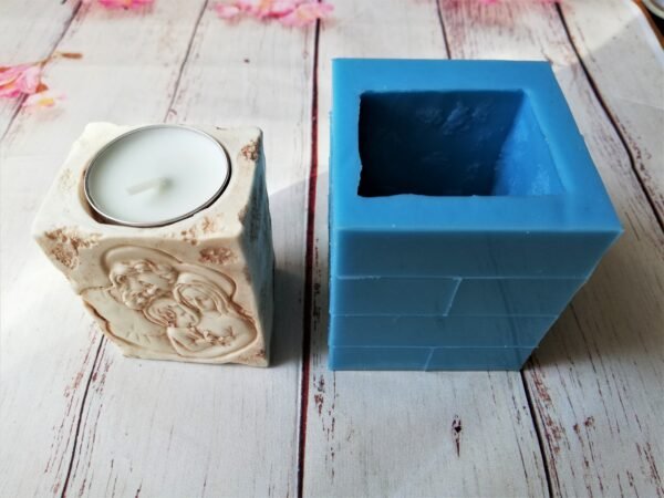 Stampo in silicone Portacandele natività natale per creazioni in resina, gesso e fimo - immagine 3