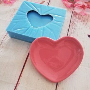 Stampo in silicone Piattino a forma di cuore per creazioni in resina e gesso