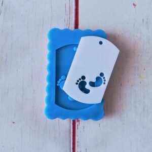 Stampo in silicone Targhetta con coppia di piedini per creazioni in resina e gesso