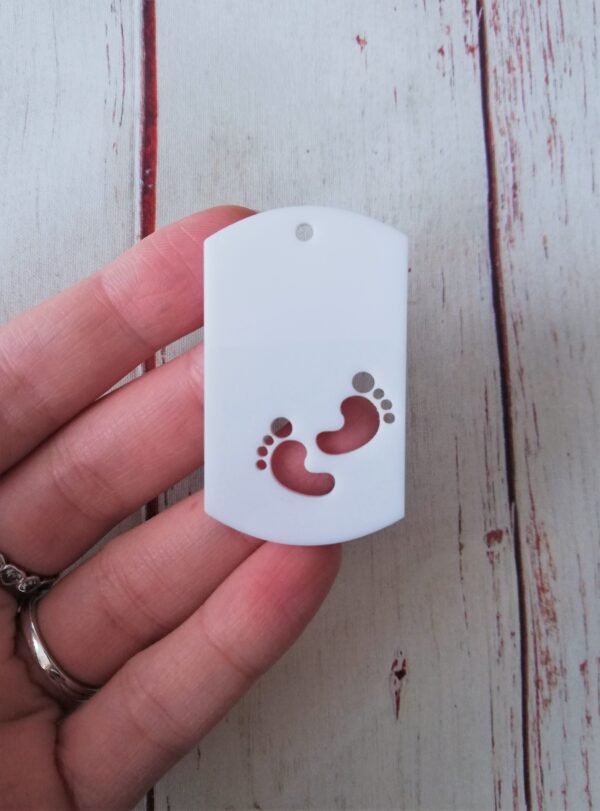 Stampo in silicone Targhetta con coppia di piedini per creazioni in resina e gesso - immagine 9