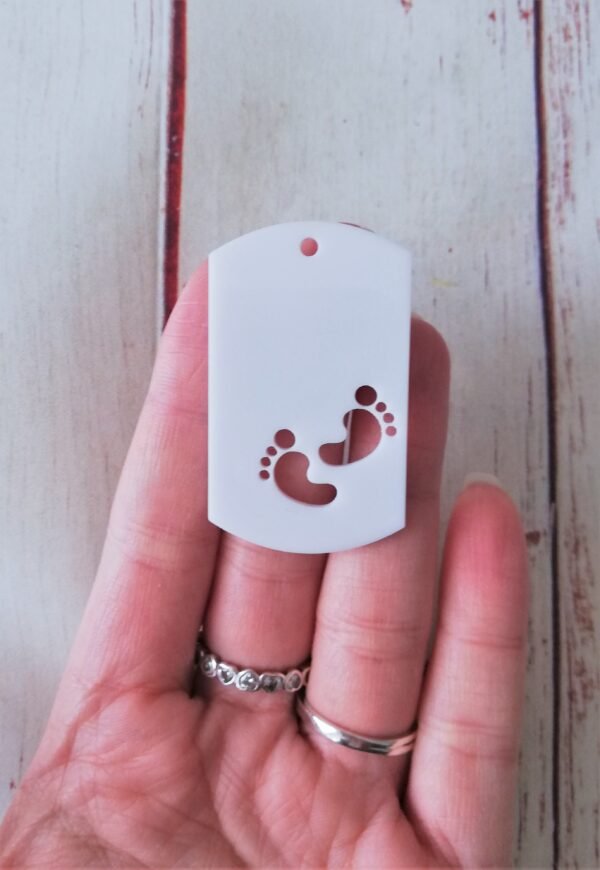 Stampo in silicone Targhetta con coppia di piedini per creazioni in resina e gesso - immagine 10