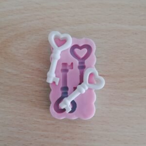 Stampo in silicone Chiavi con cuore per creazioni in resina e fimo