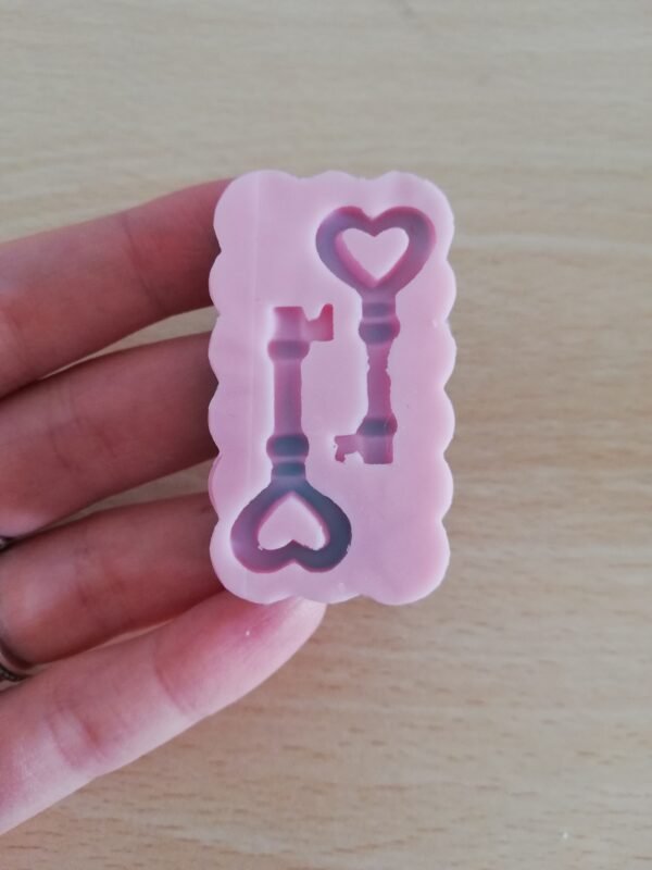 Stampo in silicone Chiavi con cuore per creazioni in resina e fimo - immagine 5
