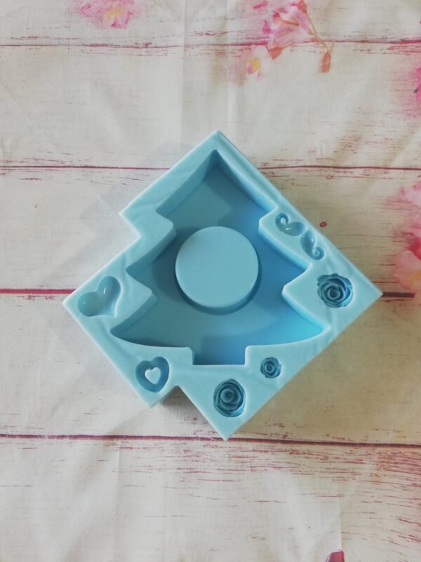 Stampo in silicone Portacandele Albero di Natale per creazioni in resina, gesso e jesmonite - immagine 2
