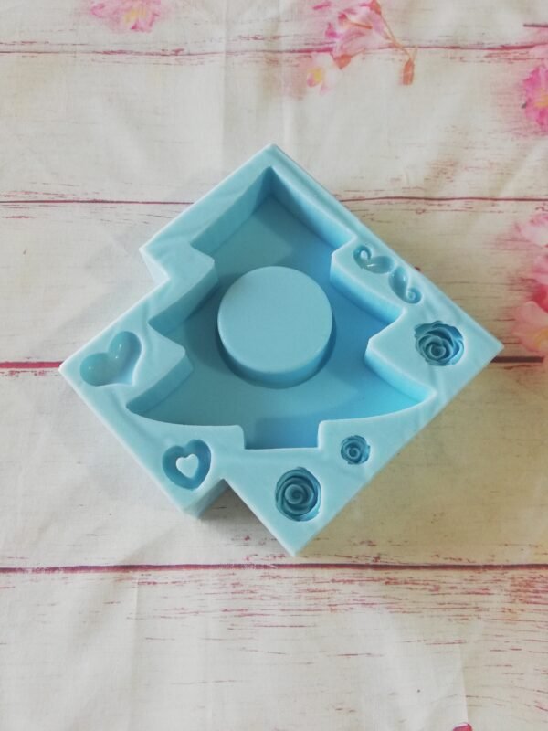 Stampo in silicone Portacandele Albero di Natale per creazioni in resina, gesso e jesmonite - immagine 3
