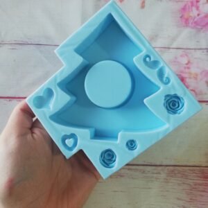 Stampo in silicone Portacandele Albero di Natale per creazioni in resina, gesso e jesmonite