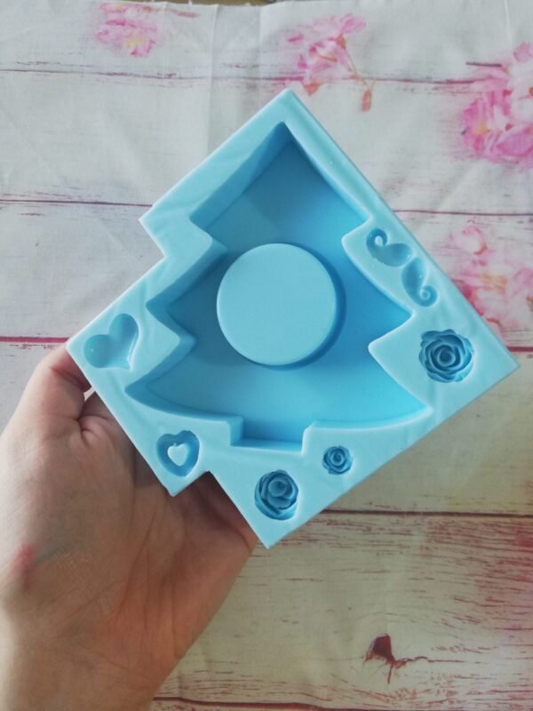 Stampo in silicone Portacandele Albero di Natale per creazioni in resina, gesso e jesmonite