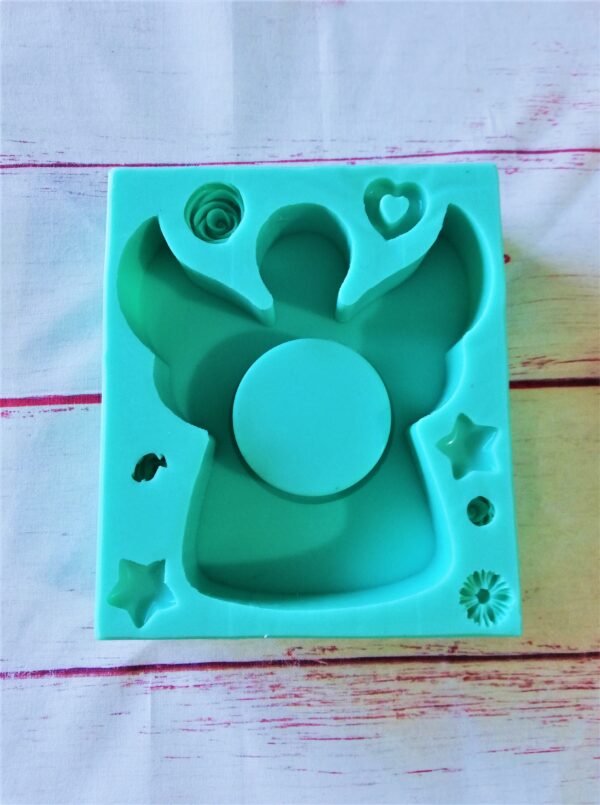 Stampo in silicone Portacandele a forma di angelo natalizio per creazioni in resina, gesso e altri materiali - immagine 2