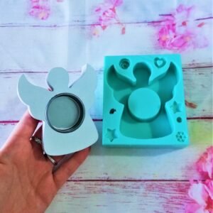 Stampo in silicone Portacandele a forma di angelo natalizio per creazioni in resina, gesso e altri materiali