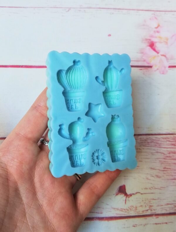 Stampo in silicone Cactus Piantine 4pz per creazioni in resina e fimo