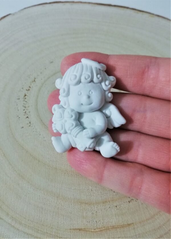 Stampo in silicone Angioletto con chiave della fortuna per creazioni in resina e fimo - immagine 5