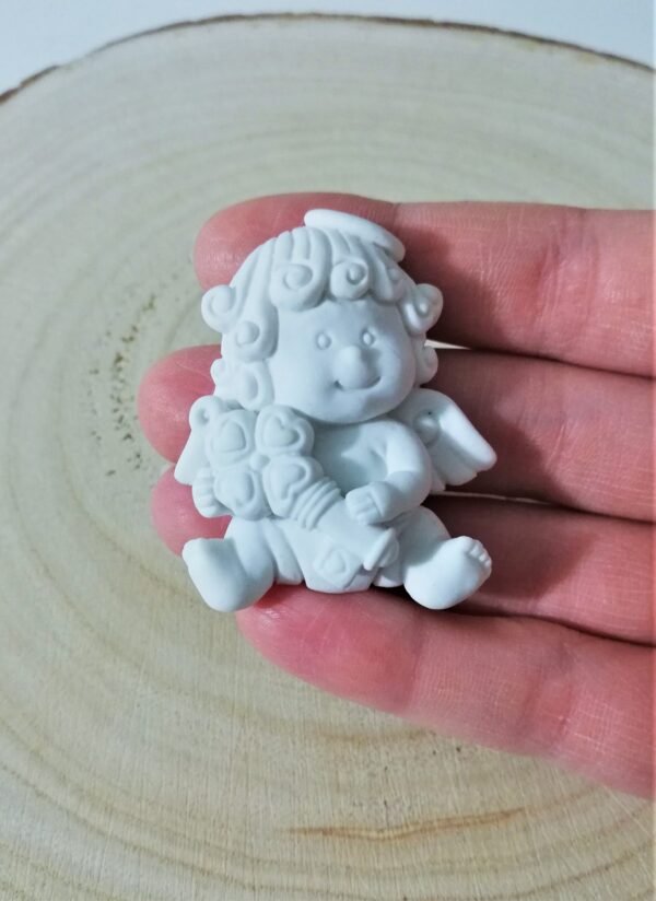 Stampo in silicone Angioletto con chiave della fortuna per creazioni in resina e fimo