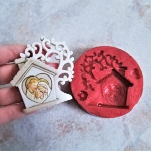 Stampo in silicone Natività con Albero della vita per creazioni in resina e gesso