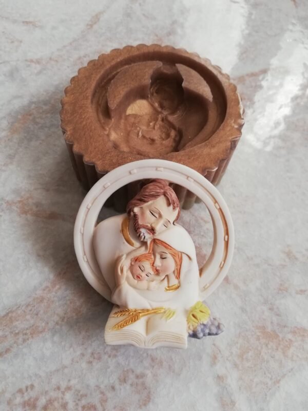 Stampo in silicone Natività Sacra Famiglia 3D per creazioni in resina e gesso