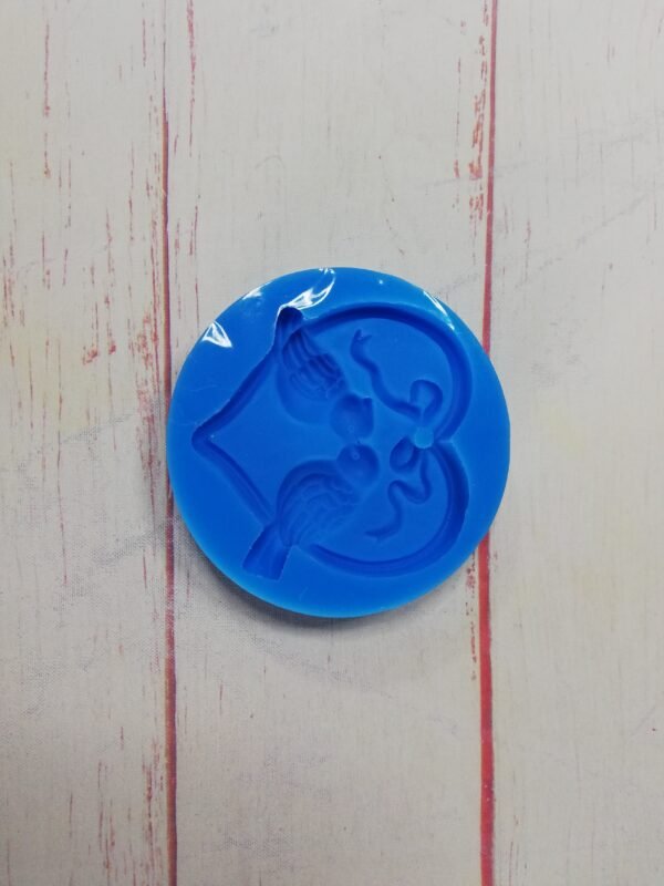 Stampo in silicone Cuore co Coppia di Uccellini per creazioni in resina e gesso - immagine 2
